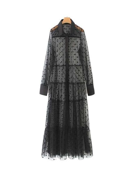 women stylish polka dot patchwork transparent midi shirt dress long sleeve female chic mesh dresses vestidos6317166, Black;gray
women stylish polka dot patchwork transparent midi shirt dress long sleeve female chic mesh dresses vestidos6317166, Black;gray