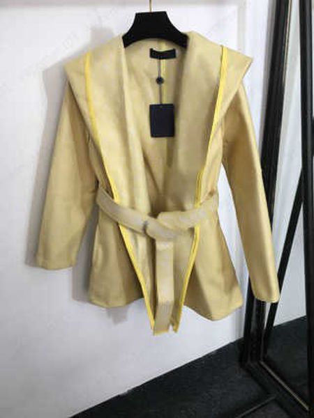 womens coat cardigan jacket designer clothe old flower logo letters lacing waist long-sleeved hooded tweed coats women short trench coat, Black 
womens coat cardigan jacket designer clothe old flower logo letters lacing waist long-sleeved hooded tweed coats women short trench coat, Black