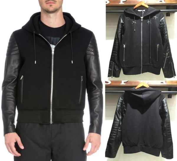 men039s black leather patch hood sweatshirt embroidery star casual jogging jackets full zipper for men039s sweat jumper4393249
men039s black leather patch hood sweatshirt embroidery star casual jogging jackets full zipper for men039s sweat jumper4393249