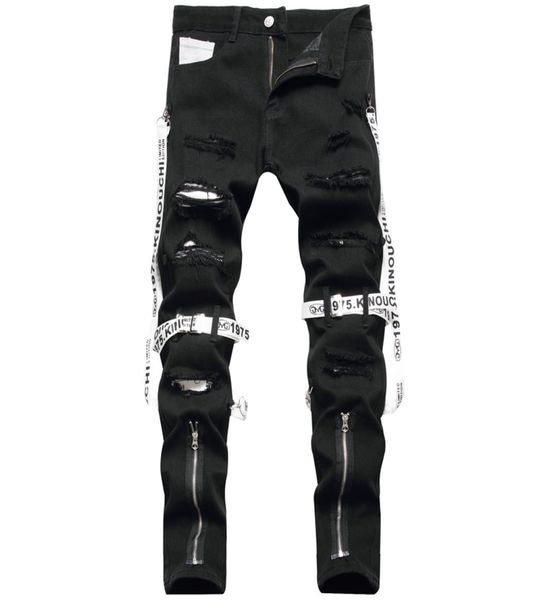 men slim fit black jeans ribbon zipper straight leg ripped men039s denim pants regular cotton jean destroyed pant hip hop casua5318606, Blue
men slim fit black jeans ribbon zipper straight leg ripped men039s denim pants regular cotton jean destroyed pant hip hop casua5318606, Blue