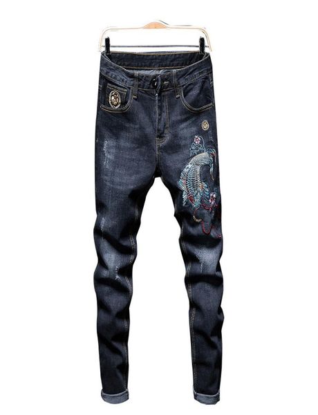 new style stretch jeans 2020 men039s embroidered carp dark blue slim tide pants autumn winter streetwear holes patchwork ripped4537219
new style stretch jeans 2020 men039s embroidered carp dark blue slim tide pants autumn winter streetwear holes patchwork ripped4537219