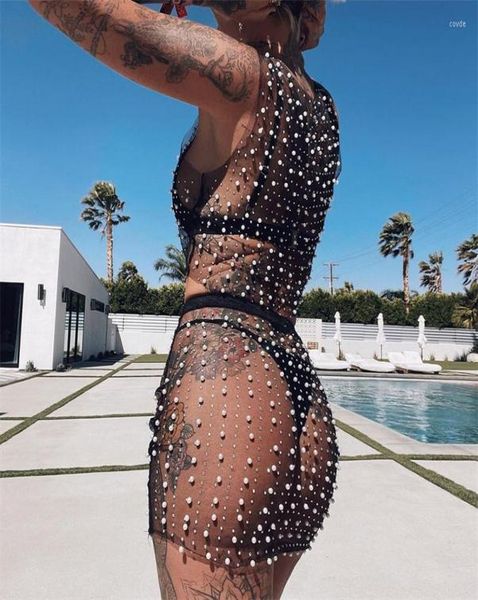 women's swimwear women bikini cover-up set shiny pearl rhines mesh two-pieces beach wear sleeveless smock crop high waist skirt2707598, White;black
women's swimwear women bikini cover-up set shiny pearl rhines mesh two-pieces beach wear sleeveless smock crop high waist skirt2707598, White;black