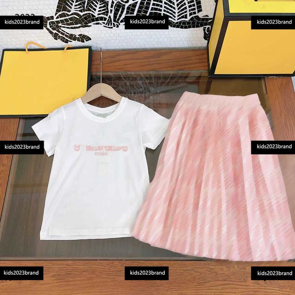 girls dress kids clothing child summer fashion products two-piece suit round neck letter printed t-shirt and pleated skirt new product, White
girls dress kids clothing child summer fashion products two-piece suit round neck letter printed t-shirt and pleated skirt new product, White