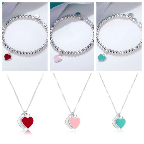 european and american bracelet necklace set heart shaped bead chain luxury women's high end fashion jewelry original gift 316l stainles, Silver
european and american bracelet necklace set heart shaped bead chain luxury women's high end fashion jewelry original gift 316l stainles, Silver