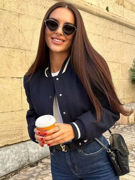 women's jackets sltnx fashion 2023 woman baseball for women casual chic coats female with pockets spring jacket ladies in outerwear 230, Black;brown
women's jackets sltnx fashion 2023 woman baseball for women casual chic coats female with pockets spring jacket ladies in outerwear 230, Black;brown
