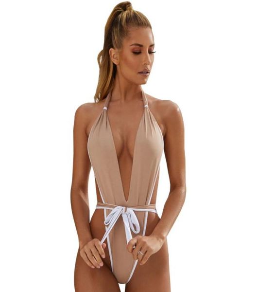 thong swimsuit one piece women bathing suits swimwear front tie backless solid s l8567385, White;black
thong swimsuit one piece women bathing suits swimwear front tie backless solid s l8567385, White;black