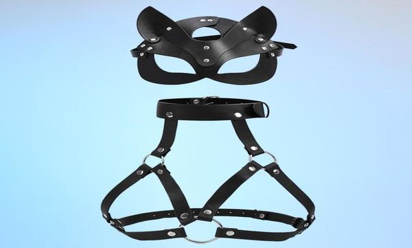 garters women bondage body harness lingerie goth crop cage bra leather belt with mask rave wear for set3895258, Black;white
garters women bondage body harness lingerie goth crop cage bra leather belt with mask rave wear for set3895258, Black;white
