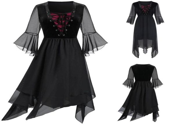 party dresses women evening black 2021 plus size sheer mesh layered lace up handkerchief gothic dress drop g7 casual3089476, Black;gray
party dresses women evening black 2021 plus size sheer mesh layered lace up handkerchief gothic dress drop g7 casual3089476, Black;gray