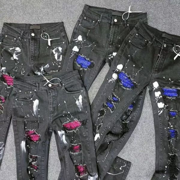 men's jeans women's tattered patches are fashion brand pants women's fashion loose pants 1z2v14, Black;brown
men's jeans women's tattered patches are fashion brand pants women's fashion loose pants 1z2v14, Black;brown