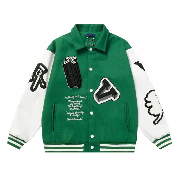 2024 mens luxurys designer varsity jackets high street multi-patches mixed leather varsity blouson green color baseball jacket casual street, Black;brown
2024 mens luxurys designer varsity jackets high street multi-patches mixed leather varsity blouson green color baseball jacket casual street, Black;brown