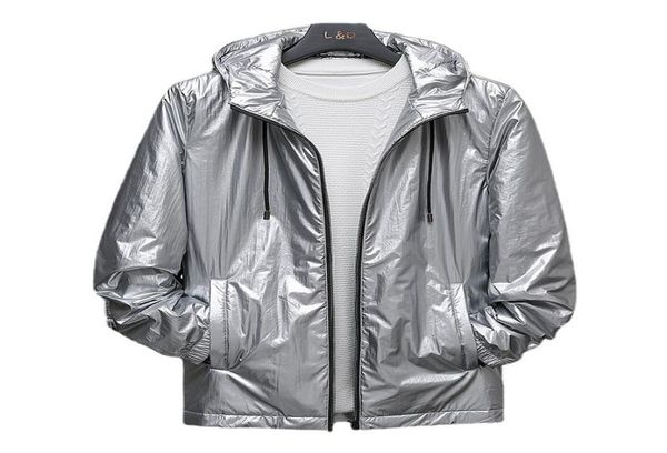 shiny silver metallic jacket men party dance night club mens hip hop coats slim hooded streetwear jaqueta masculina3037707, Black;brown
shiny silver metallic jacket men party dance night club mens hip hop coats slim hooded streetwear jaqueta masculina3037707, Black;brown