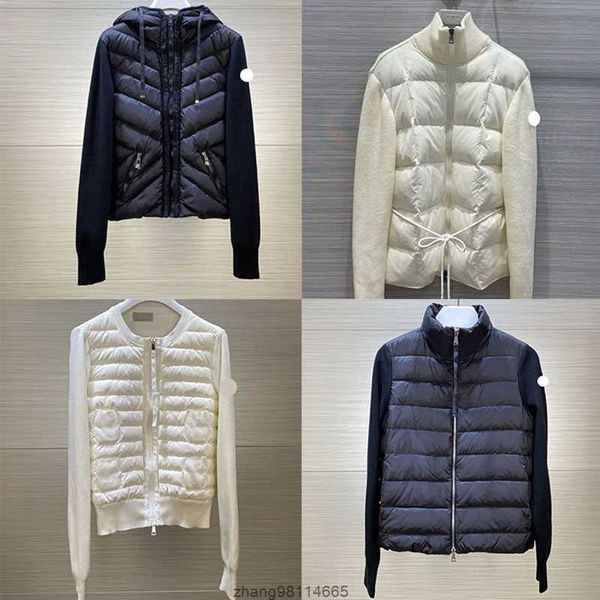 designer women puffer coats luxury designer womens down parkas embroidered badge knitted panel slim stand collar thin windproof down jacket, Black
designer women puffer coats luxury designer womens down parkas embroidered badge knitted panel slim stand collar thin windproof down jacket, Black