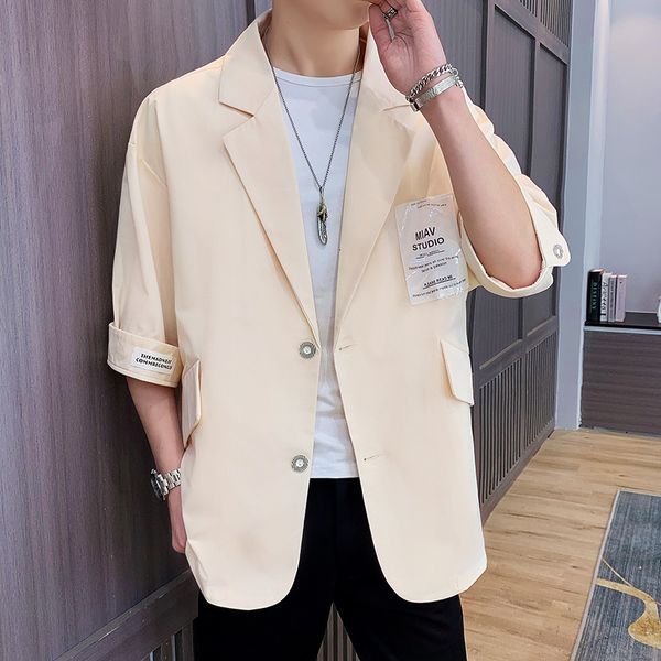 men's suits blazers seven minutes sleeve leisure small suit men summer thin korean version of the loose trend ubiquitous ruffian handso, White;black
men's suits blazers seven minutes sleeve leisure small suit men summer thin korean version of the loose trend ubiquitous ruffian handso, White;black