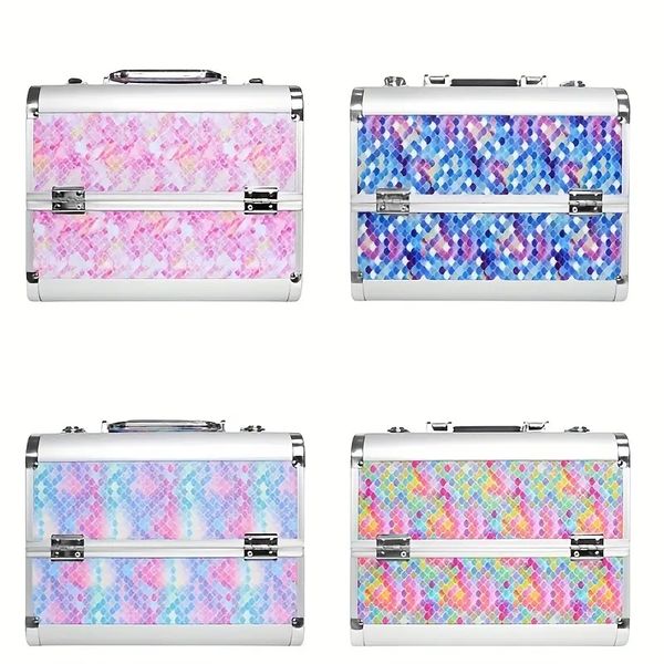 1pc cosmetic case, professional make-up artist's suitcase, aluminum alloy double door box, nail and eyelash embroidery storage box
1pc cosmetic case, professional make-up artist's suitcase, aluminum alloy double door box, nail and eyelash embroidery storage box