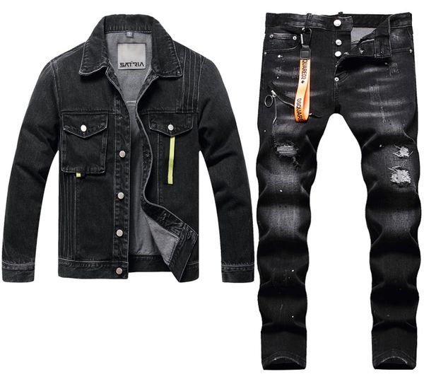 personality tracksuits black men039s jeans sets spring summer side seam pocket denim jacket and ripped hole paint splash stretc7956614, Gray
personality tracksuits black men039s jeans sets spring summer side seam pocket denim jacket and ripped hole paint splash stretc7956614, Gray