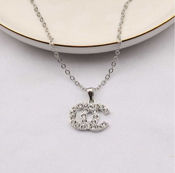 simple luxury designer brand double letter pendant necklaces chain 18k gold plated crysatl rhinestone sweater newklace for women wedding jew, Silver
simple luxury designer brand double letter pendant necklaces chain 18k gold plated crysatl rhinestone sweater newklace for women wedding jew, Silver