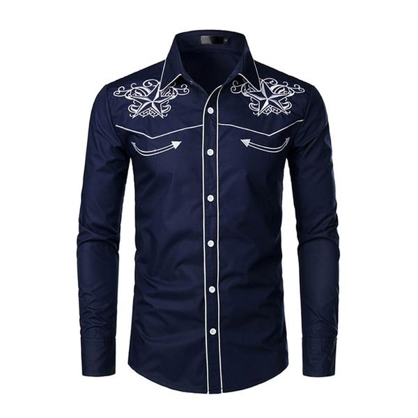 stylish western cowboy shirt men brand design embroidery slim fit casual long sleeve shirts mens wedding party shirt for male299r, White;black
stylish western cowboy shirt men brand design embroidery slim fit casual long sleeve shirts mens wedding party shirt for male299r, White;black