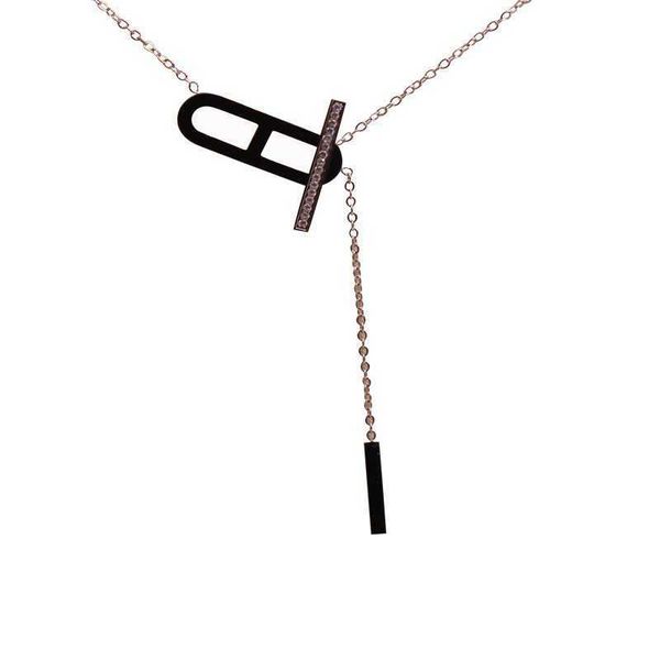 brand full diamond h pig nose necklace with ot buckle collar chain women's rose gold simple and personalized versatile neckwear new tre, Black
brand full diamond h pig nose necklace with ot buckle collar chain women's rose gold simple and personalized versatile neckwear new tre, Black