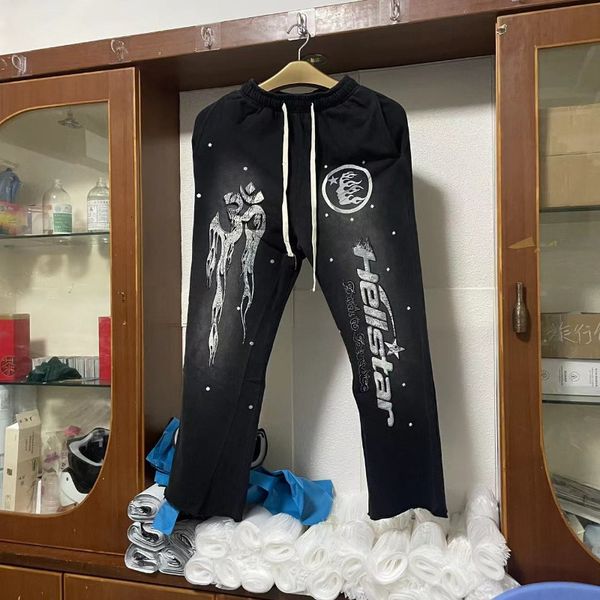 men's tracksuits hellstar wash spliced sports sweatpants high street flare black flame trousers casual bell bottoms pnats for men women, Gray
men's tracksuits hellstar wash spliced sports sweatpants high street flare black flame trousers casual bell bottoms pnats for men women, Gray
