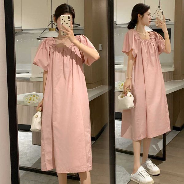 pregnant women's summer new fashion loose size dress summer mid length slim versatile long dress, White
pregnant women's summer new fashion loose size dress summer mid length slim versatile long dress, White