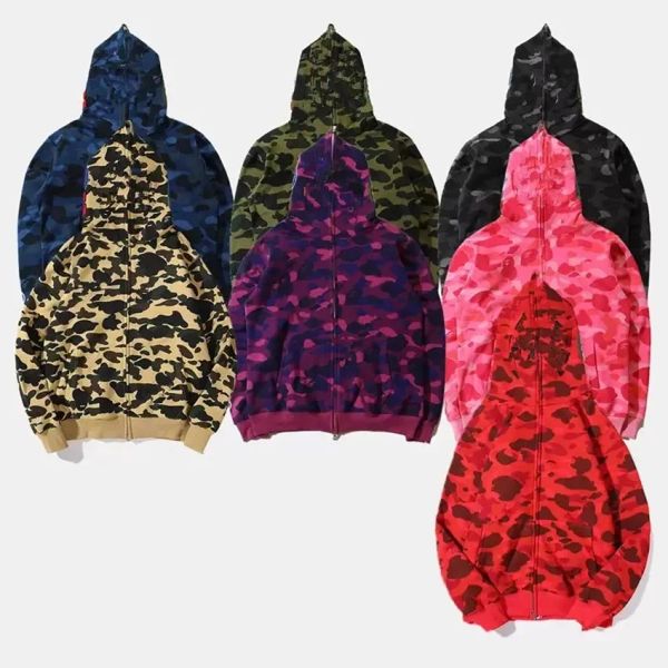 shark hoodie designer camo full zip up jacket men women luminous classic camouflage ape hooded jackets couple long sleeve tech fleece design, Black
shark hoodie designer camo full zip up jacket men women luminous classic camouflage ape hooded jackets couple long sleeve tech fleece design, Black