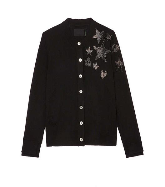 zadig voltaire 23 knitted sweaters zv star love drilling 100 cashmere button cardigan sweater women, White
zadig voltaire 23 knitted sweaters zv star love drilling 100 cashmere button cardigan sweater women, White