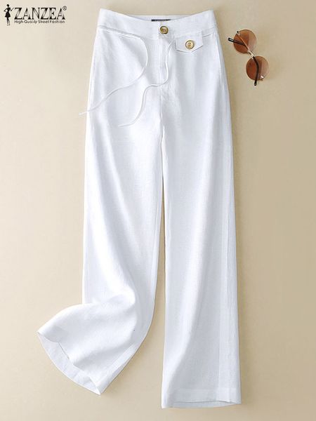 women's pants s zanzea fashion for women high waist solid trousers elegant loose wide leg pant casual work palazzo vintage cotton panta, Black;white
women's pants s zanzea fashion for women high waist solid trousers elegant loose wide leg pant casual work palazzo vintage cotton panta, Black;white