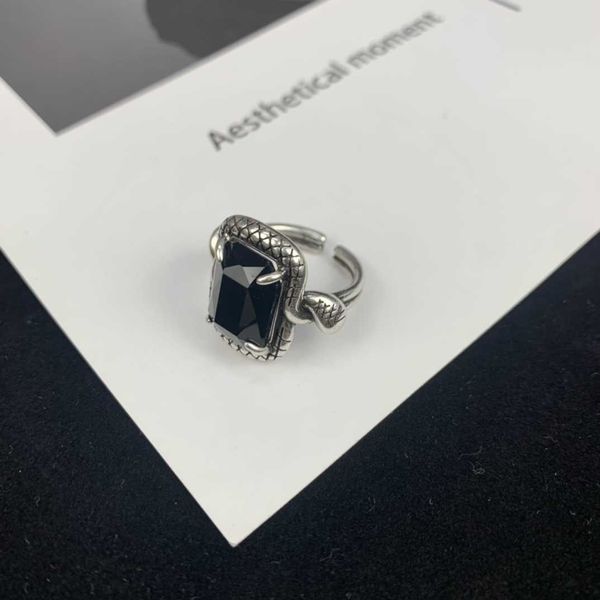 fashion designer alexander queen black diamond snake ring female senior style personalized geometric open ring, Silver
fashion designer alexander queen black diamond snake ring female senior style personalized geometric open ring, Silver