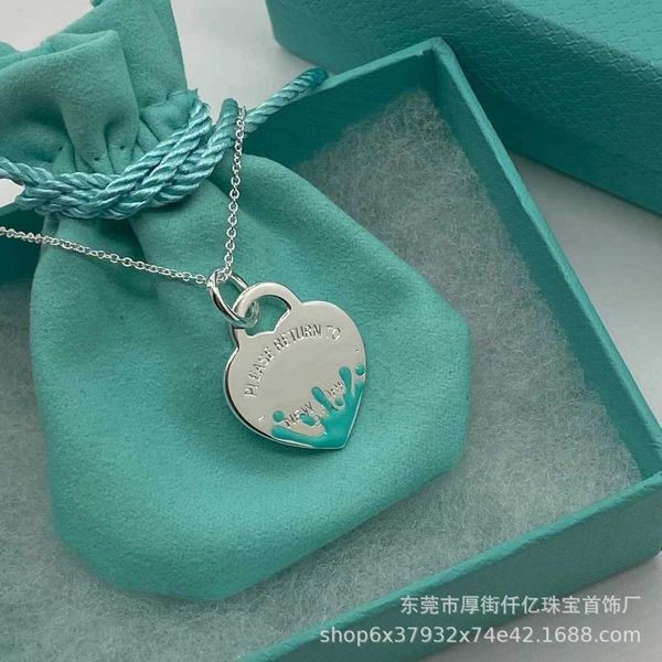designer's tiffay splash ink love s925 sterling silver high edition necklace fashion and minimalist elegance collar chain, Black
designer's tiffay splash ink love s925 sterling silver high edition necklace fashion and minimalist elegance collar chain, Black