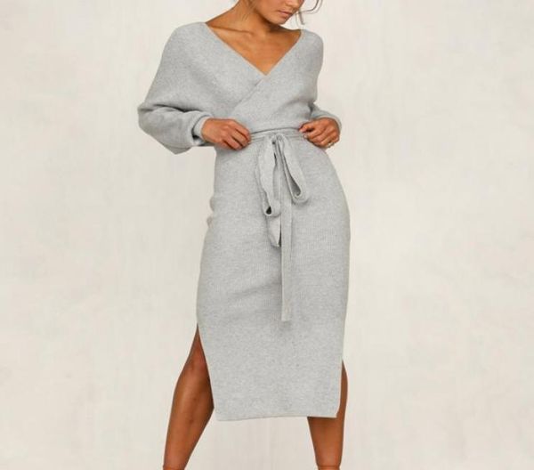 vertvie 2019 new knitting sweater dress women autumn winter split deep vneck sheath dress lady slim tight streetwear7698056, Black;gray
vertvie 2019 new knitting sweater dress women autumn winter split deep vneck sheath dress lady slim tight streetwear7698056, Black;gray