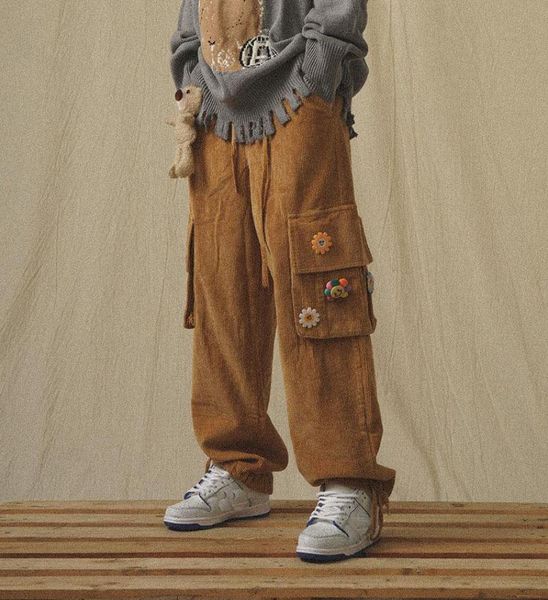 men039s pants godlikeu japanese streetwear corduroy male vintage brown cargo pockets oversized korean wide leg hip hop trousers4239544, Black
men039s pants godlikeu japanese streetwear corduroy male vintage brown cargo pockets oversized korean wide leg hip hop trousers4239544, Black