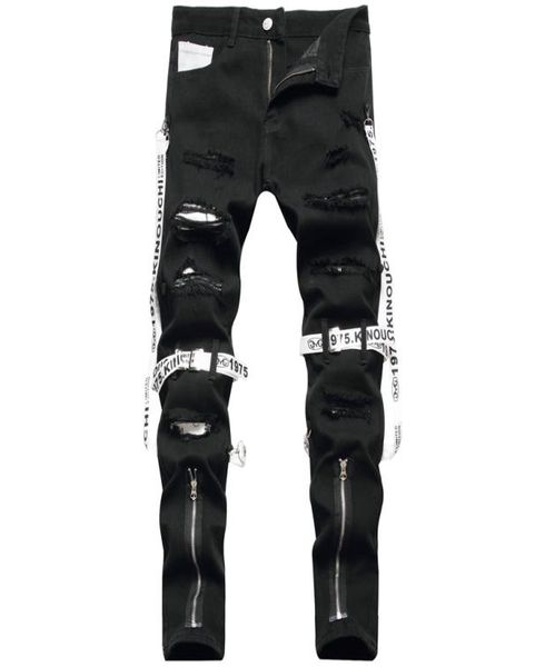 men slim fit black jeans ribbon zipper straight leg ripped men039s denim pants regular cotton jean destroyed pant hip hop casua5296982, Blue
men slim fit black jeans ribbon zipper straight leg ripped men039s denim pants regular cotton jean destroyed pant hip hop casua5296982, Blue