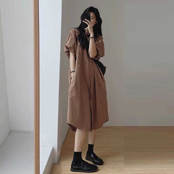 pregnant women's summer new korean fashion stripe standing neck shirt dress large loose bubble sleeve dress, White
pregnant women's summer new korean fashion stripe standing neck shirt dress large loose bubble sleeve dress, White