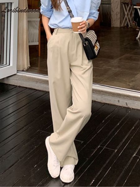 women's pants s 2023 retro straight wide leg brown vintage female korean high waist casual long navy blue white beige trousers 230818, Black;white
women's pants s 2023 retro straight wide leg brown vintage female korean high waist casual long navy blue white beige trousers 230818, Black;white