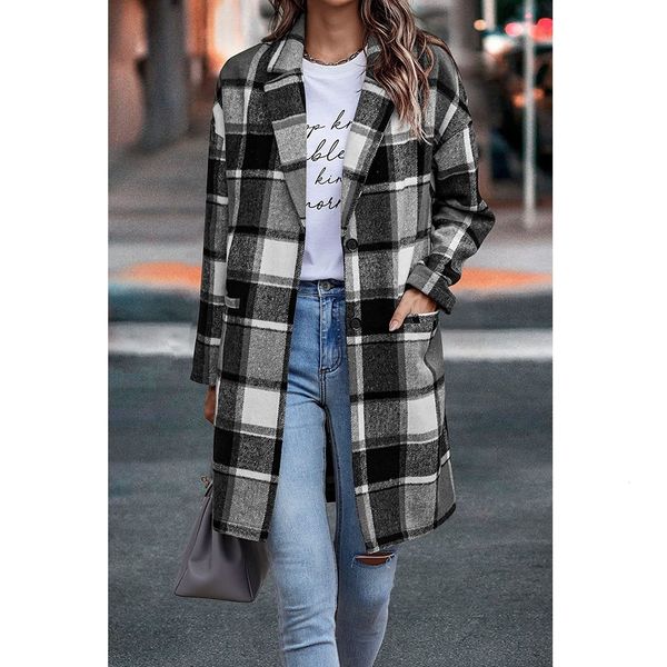 womens wool blends coat woman winter in coats plaid trench for women tweed jacket 230818, Black
womens wool blends coat woman winter in coats plaid trench for women tweed jacket 230818, Black