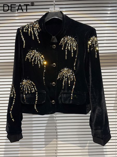 women's jackets deat streetwear sequin fireworks pattern velvet coat long sleeve round neck single breasted jacket 2023 autumn 11xx5378, Black;brown
women's jackets deat streetwear sequin fireworks pattern velvet coat long sleeve round neck single breasted jacket 2023 autumn 11xx5378, Black;brown