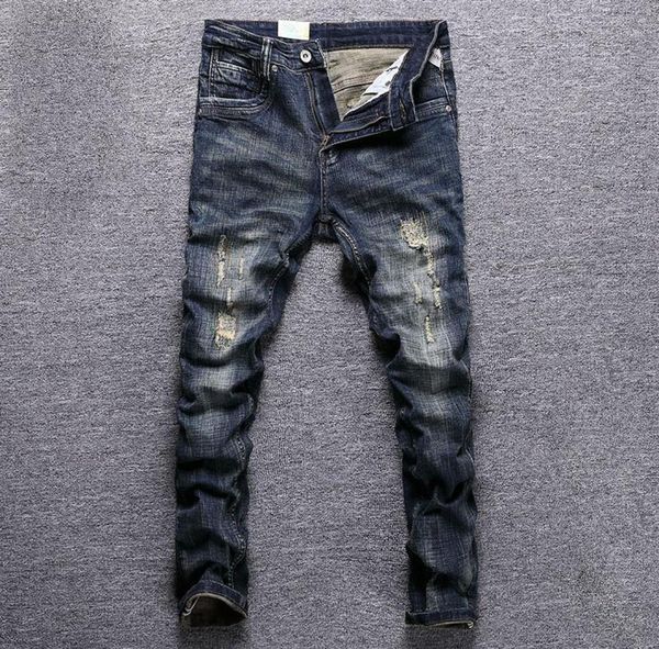 men039s jeans italian style fashion men retro black blue elastic slim fit ripped embroidery designer casual cotton denim pants6602454
men039s jeans italian style fashion men retro black blue elastic slim fit ripped embroidery designer casual cotton denim pants6602454