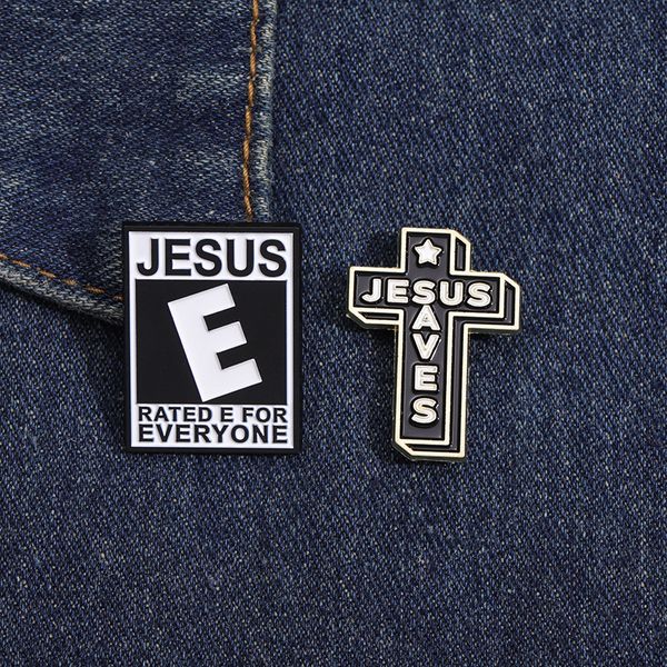 women black white cross brooches english phrase metal clothes badge european jesus square alloy enamel lapel pins jewelry accessories, Gray
women black white cross brooches english phrase metal clothes badge european jesus square alloy enamel lapel pins jewelry accessories, Gray