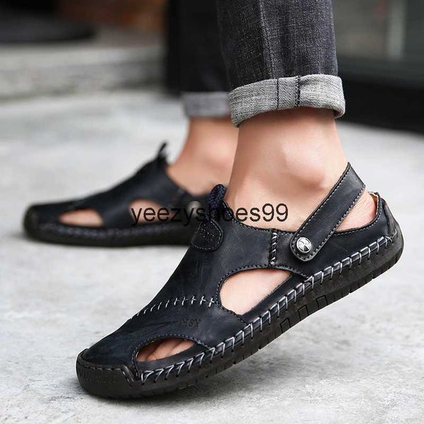 sandals mens baotou two ways to wear genuine leather summer beach slippers male nonslip comfortable outdoor shoes 2306715, Black
sandals mens baotou two ways to wear genuine leather summer beach slippers male nonslip comfortable outdoor shoes 2306715, Black