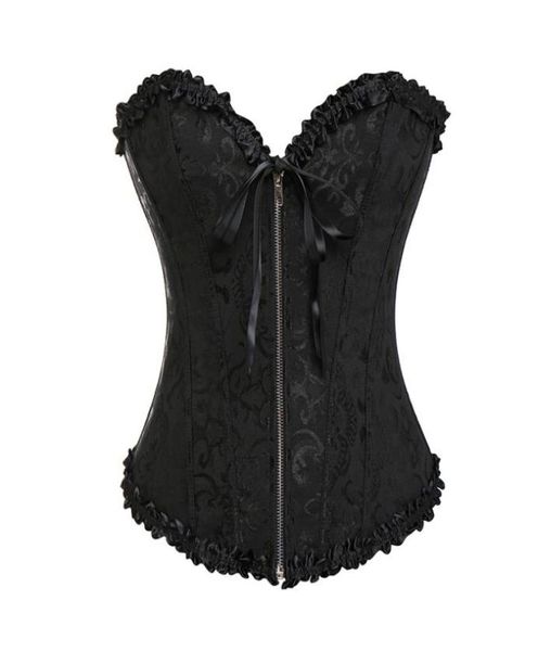 gothic brocade corset black with zipper front and lace back whole retail 81076951675, Black;white
gothic brocade corset black with zipper front and lace back whole retail 81076951675, Black;white