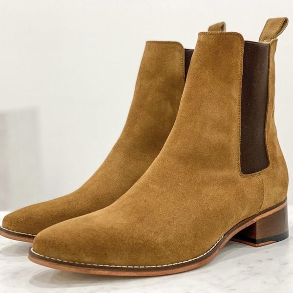boots 34cm mid heel men chelsea al classic square head band shoes handmade cow velvet orange fashion business casuals 230818, Black
boots 34cm mid heel men chelsea al classic square head band shoes handmade cow velvet orange fashion business casuals 230818, Black