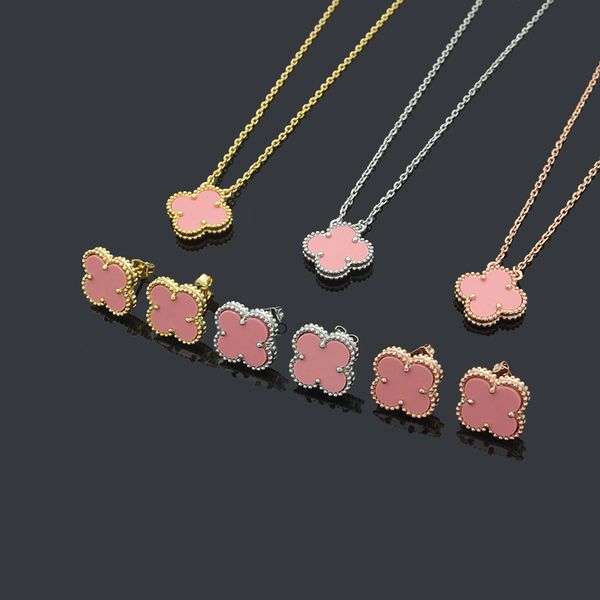 luxury logo engrave flower pink shell pendant necklace earrings 18k gold rose silver 316l stainless steel love jewelry set women girl 45cm e
luxury logo engrave flower pink shell pendant necklace earrings 18k gold rose silver 316l stainless steel love jewelry set women girl 45cm e