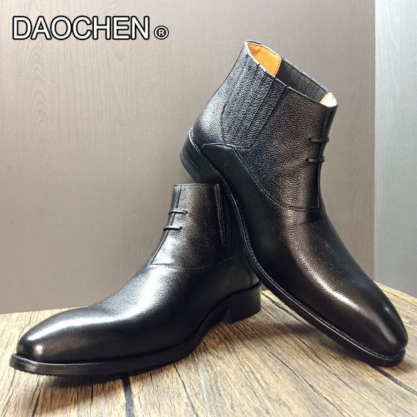 boots luxury men ankle boots shoes black brown slip on chelsea real leather dress wedding office for 230818
boots luxury men ankle boots shoes black brown slip on chelsea real leather dress wedding office for 230818