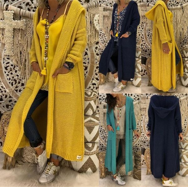 long sweater women knitted cardigan autumn winter solid color loose hooded pocket casual fashion sweaters7992719, Black;brown
long sweater women knitted cardigan autumn winter solid color loose hooded pocket casual fashion sweaters7992719, Black;brown