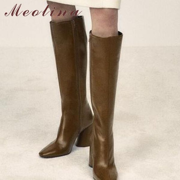 boots meotina women genuine leather knee high square toe y heels zipper long lady fashion shoes autumn winter 43 230818, Black
boots meotina women genuine leather knee high square toe y heels zipper long lady fashion shoes autumn winter 43 230818, Black