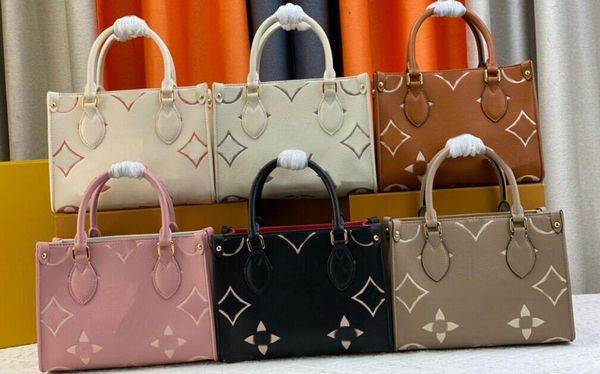 women 6 color designer shoulder bags totes handbags embossed flower onthego gm mm leather shopping handbag purse female backpack 25cm
women 6 color designer shoulder bags totes handbags embossed flower onthego gm mm leather shopping handbag purse female backpack 25cm