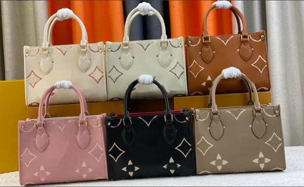 women 6 color designer shoulder bags totes handbags fashions embossed flower onthego gm mm leather shopping handbag purse female backpack
women 6 color designer shoulder bags totes handbags fashions embossed flower onthego gm mm leather shopping handbag purse female backpack