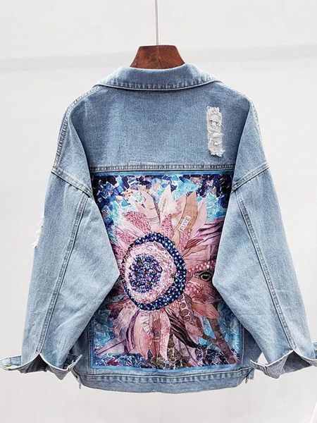 women's jackets streetwear style print women's denim jacket coat diamonds hole bf jeans outwear female spring autumn casual loose, Black;brown
women's jackets streetwear style print women's denim jacket coat diamonds hole bf jeans outwear female spring autumn casual loose, Black;brown