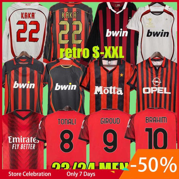 retro soccer jerseys 23 24 giroud tonali theo r.leao long sleeve kaka baggio maldini van basten pirlo gullit vintage shirt classic kit 96 97, White;black
retro soccer jerseys 23 24 giroud tonali theo r.leao long sleeve kaka baggio maldini van basten pirlo gullit vintage shirt classic kit 96 97, White;black