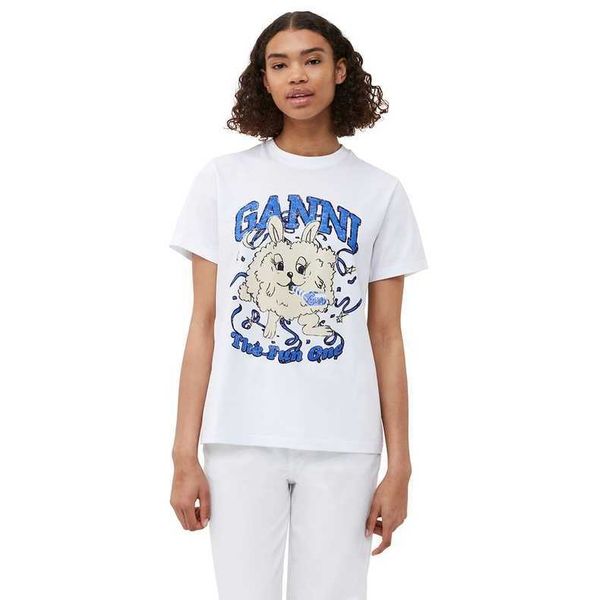 tee 23ss ganni women designer t shirt summer cotton print age reducing fashion short sleeved round neck beach tee, White
tee 23ss ganni women designer t shirt summer cotton print age reducing fashion short sleeved round neck beach tee, White